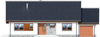 Elewacja frontowa projektu domu parterowego Tamara Modern WZ