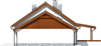 Elewacja boczna w projekcie domu parterowym Tamara modern wz