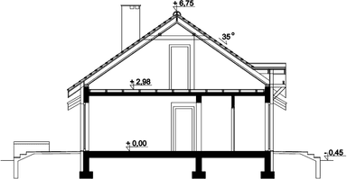Przekrój domu jednorodzinnego Tamina 2