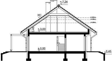 Przekrój domu jednorodzinnego Tamina 3