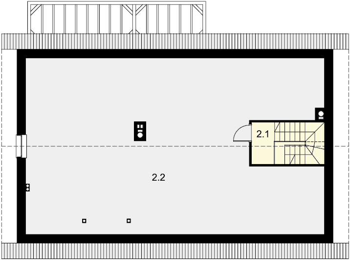 Rzut strychu domu jednorodzinnego Tamina 3