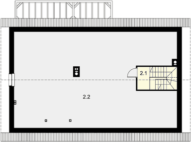 Rzut strychu domu jednorodzinnego Tamina 3