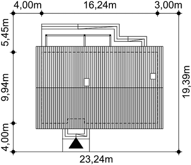 Rzut usytuowania domu jednorodzinnego Tamina 3 na działce