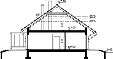 Przekrój domu jednorodzinnego Tamina 4