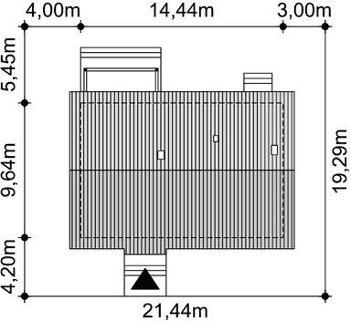 Rzut usytuowania domu jednorodzinnego Tamina 4 na działce