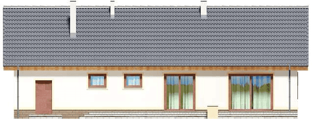 Elewacja tylna domu jednorodzinnego Tamina mała PS 2