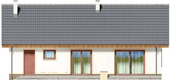 Elewacja tylna domu jednorodzinnego Tamina mała PS