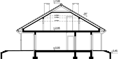 Przekrój domu jednorodzinnego Tanis 2
