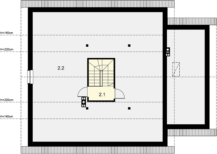 Rzut strychu domu jednorodzinnego Tanis 2