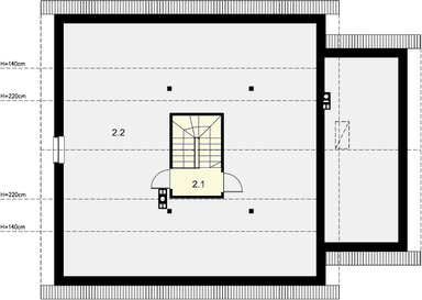 Rzut strychu domu jednorodzinnego Tanis 2