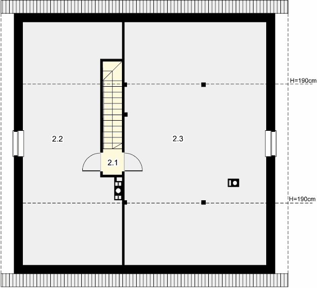 Rzut strychu domu jednorodzinnego Tanis