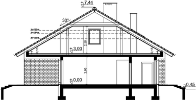 Przekrój domu jednorodzinnego Tanis 3