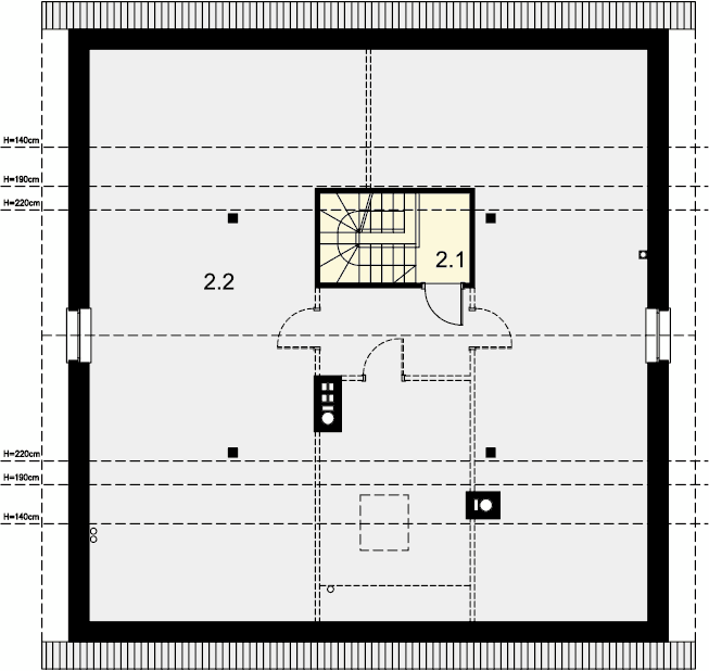 Rzut poddasza domu jednorodzinnego Tanis 3