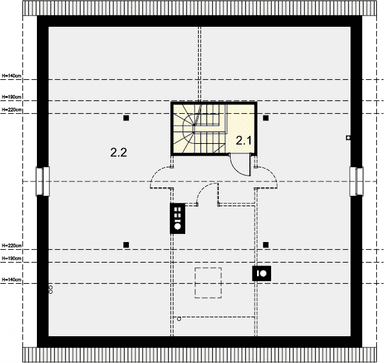 Rzut poddasza domu jednorodzinnego Tanis 3