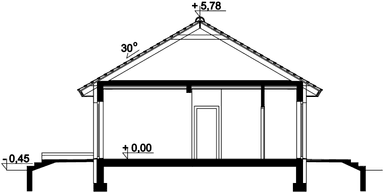 Przekrój domu jednorodzinnego Tebe