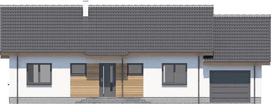 Elewacja frontowa domu jednorodzinnego Tebe 3 G1