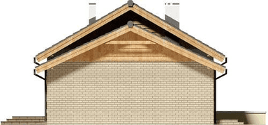 Elewacja prawa domu jednorodzinnego Tebe II paliwo stałe