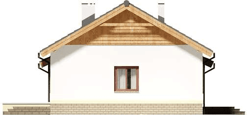 Elewacja lewa domu jednorodzinnego Tebe II paliwo stałe