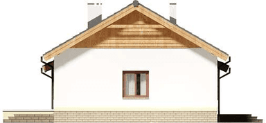 Elewacja lewa domu jednorodzinnego Tebe II paliwo stałe