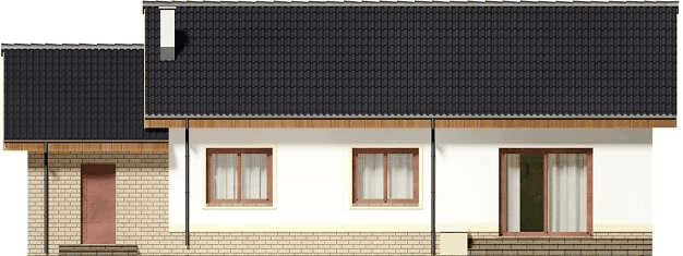 Elewacja tylna domu jednorodzinnego Tebe II paliwo stałe