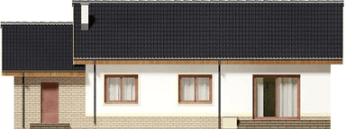 Elewacja tylna domu jednorodzinnego Tebe II paliwo stałe