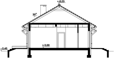 Przekrój domu jednorodzinnego Tebe II paliwo stałe