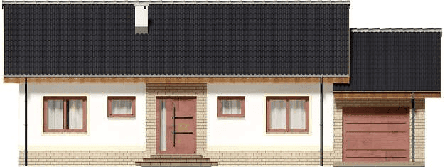 Elewacja frontowa domu jednorodzinnego Tebe II paliwo stałe