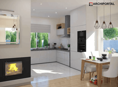 Wizualizacja domu jednorodzinnego Tebe II paliwo stałe