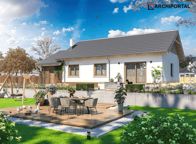 Wizualizacja domu jednorodzinnego Tebe II paliwo stałe