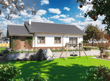 Wizualizacja domu jednorodzinnego Tebe II paliwo stałe