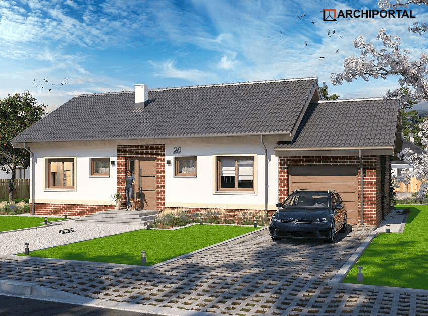 Wizualizacja domu jednorodzinnego Tebe II paliwo stałe