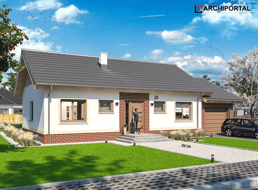 Wizualizacja domu jednorodzinnego Tebe II paliwo stałe