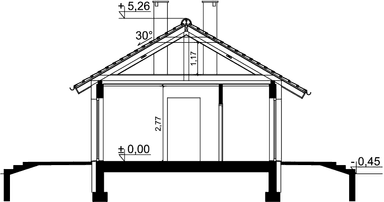 Przekrój domu jednorodzinnego Tebe mini