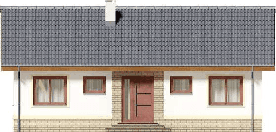 Elewacja frontowa domu jednorodzinnego Tebe paliwo stałe