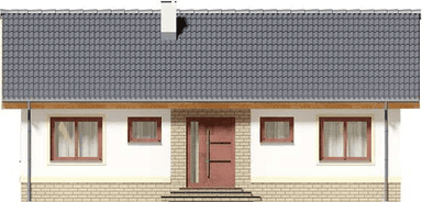 Elewacja frontowa domu jednorodzinnego Tebe paliwo stałe