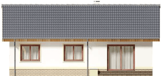 Elewacja tylna domu jednorodzinnego Tebe paliwo stałe