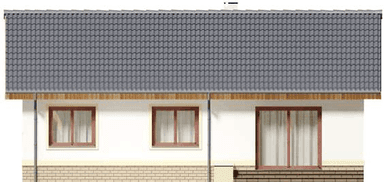 Elewacja tylna domu jednorodzinnego Tebe paliwo stałe