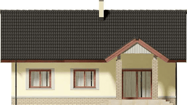 Elewacja tylna domu jednorodzinnego Tesla