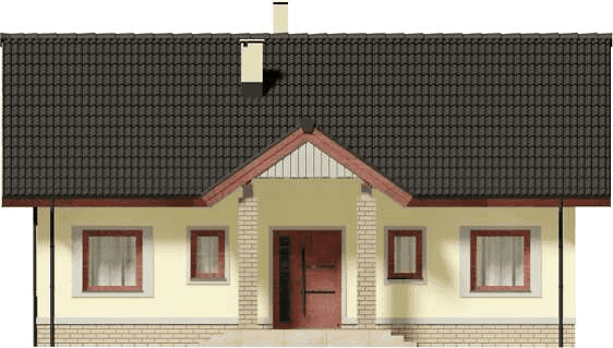 Elewacja frontowa domu jednorodzinnego Tesla