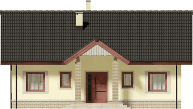 Elewacja frontowa domu jednorodzinnego Tesla