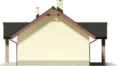 Elewacja prawa domu jednorodzinnego Tesla