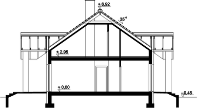 Przekrój domu jednorodzinnego Tesla