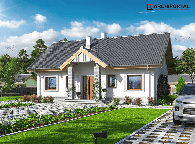 Wizualizacja domu jednorodzinnego Tesla