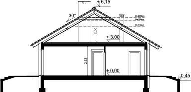 Przekrój domu jednorodzinnego Tiara 2