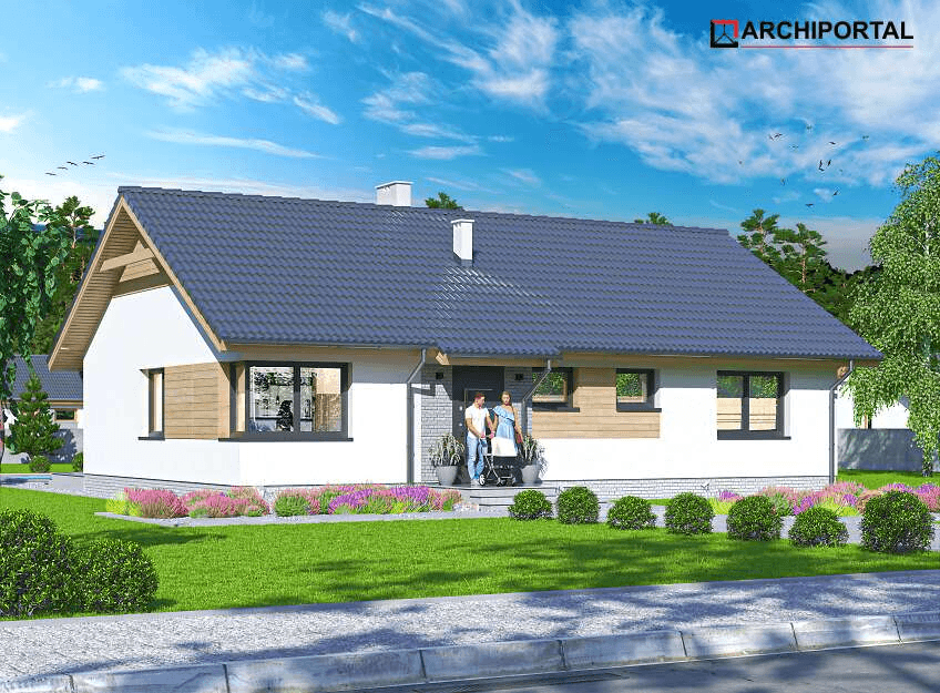 Wizualizacja frontowa domu jednorodzinnego Tiara 2