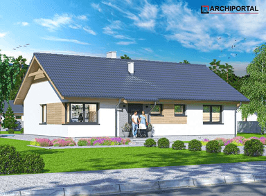 Wizualizacja frontowa domu jednorodzinnego Tiara 2