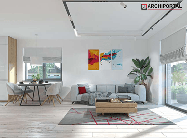 Wizualizacja wnętrza w projekcie domu jednorodzinnego Tiara 2