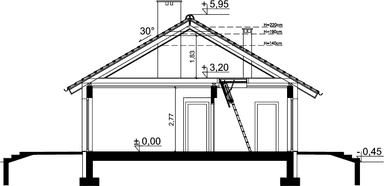 Przekrój domu jednorodzinnego Tiara