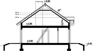 Przekrój domu jednorodzinnego Tito