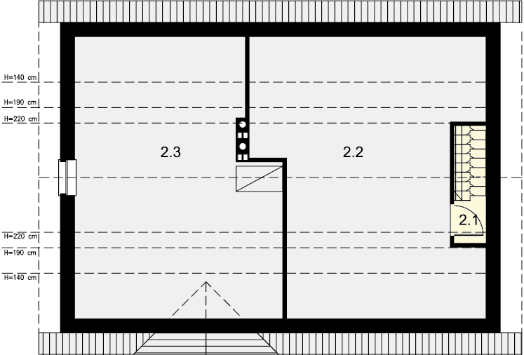Rzut strychu domu jednorodzinnego Tito